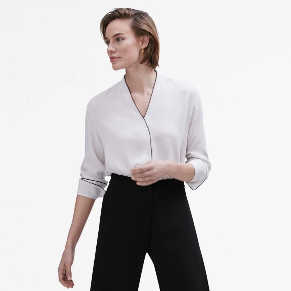 M.M.LaFleur Josephine V-Neck Blouse